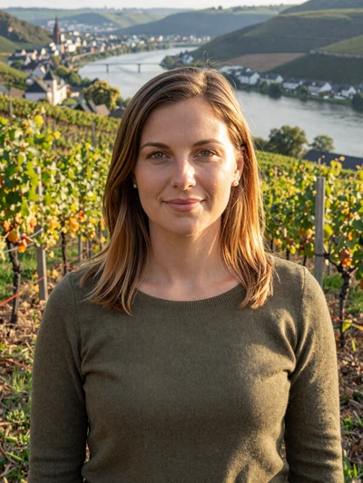 Katrin, 32, a light-brown-haired Luxembourg woman in Moselle vineyards near Remich