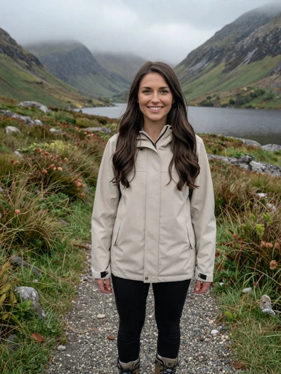 Aisling, 27, an Irish woman with dark hair hiking near the Lakes of Killarney
