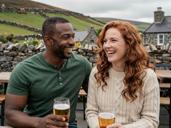 Michael from San Diego and Siobhan from Dublin at an Irish countryside pub