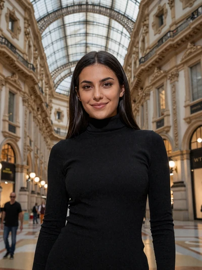 Valentina, 25, an Italian woman in the Galleria Vittorio Emanuele II in Milan