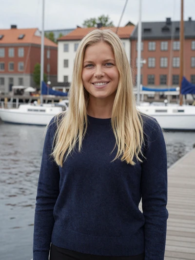 Astrid, 29, a Swedish woman on the Gothenburg waterfront