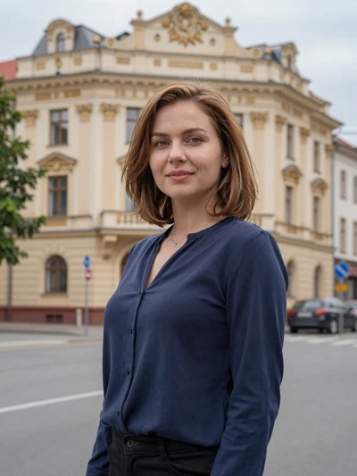 Gabija, 31, a confident Lithuanian woman on Kaunas Liberty Avenue