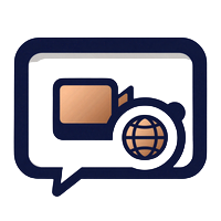Chat and video call with instant translation icon