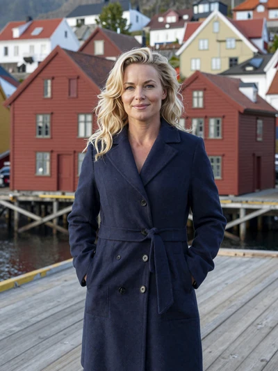 Sigrid, 30, a verified Norwegian woman by Bergen harbor