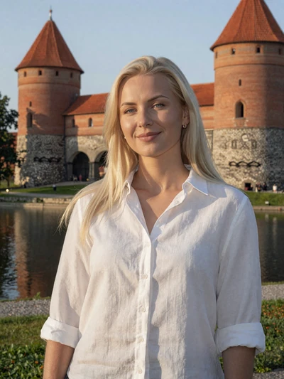 Gintarė, 29, a Lithuanian woman near Trakai Island Castle