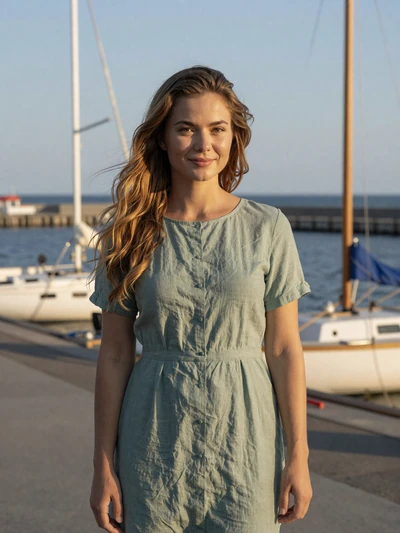 Ieva, 26, a Lithuanian woman near the harbor in Klaipėda
